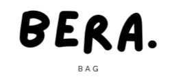 Black 'BERA BAG' logo on a white background
